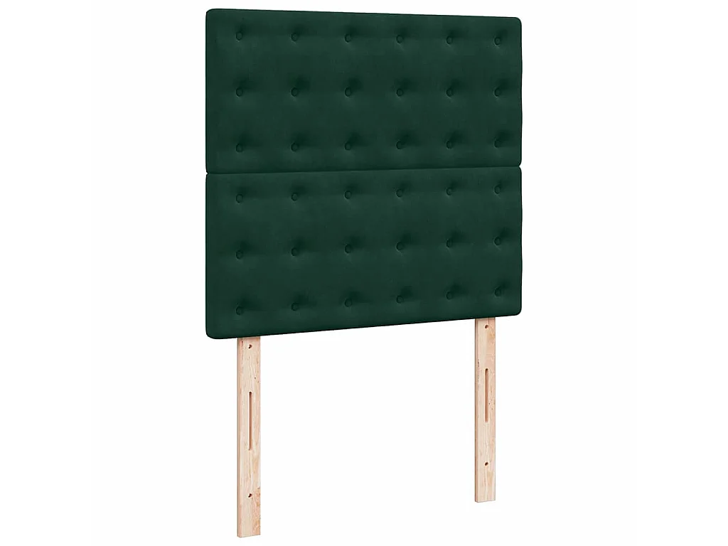 Cama com molas/colchão 100x200 cm veludo verde-escuro