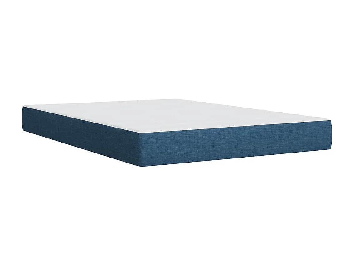 Sommier à lattes de lit avec matelas Bleu 160x200 cm Tissu