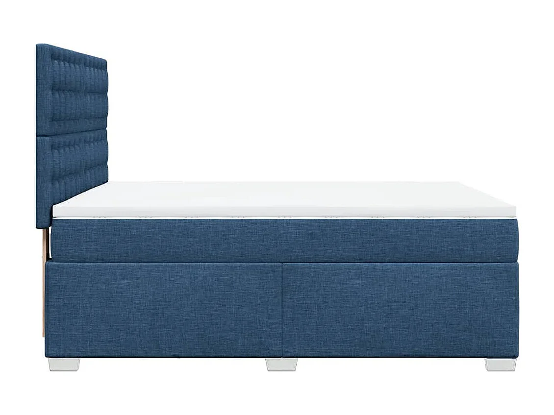 Sommier à lattes de lit avec matelas Bleu 160x200 cm Tissu