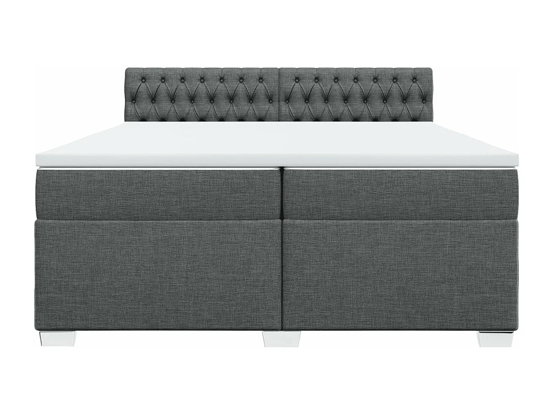 Boxspring met matras stof donkergrijs 200x200 cm