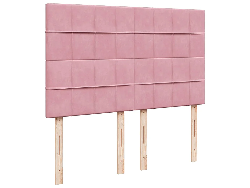 Cama box spring con colchón terciopelo rosa 140x200 cm