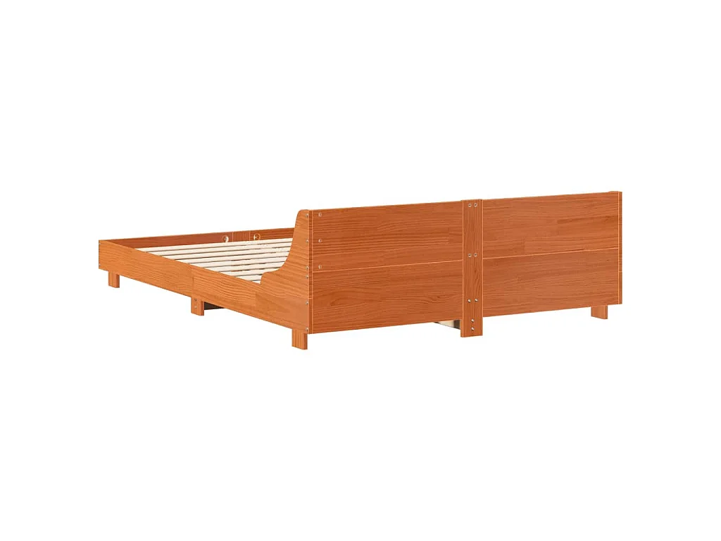 Letto senza Materasso Marrone Cera 120x200 cm in Legno di Pino