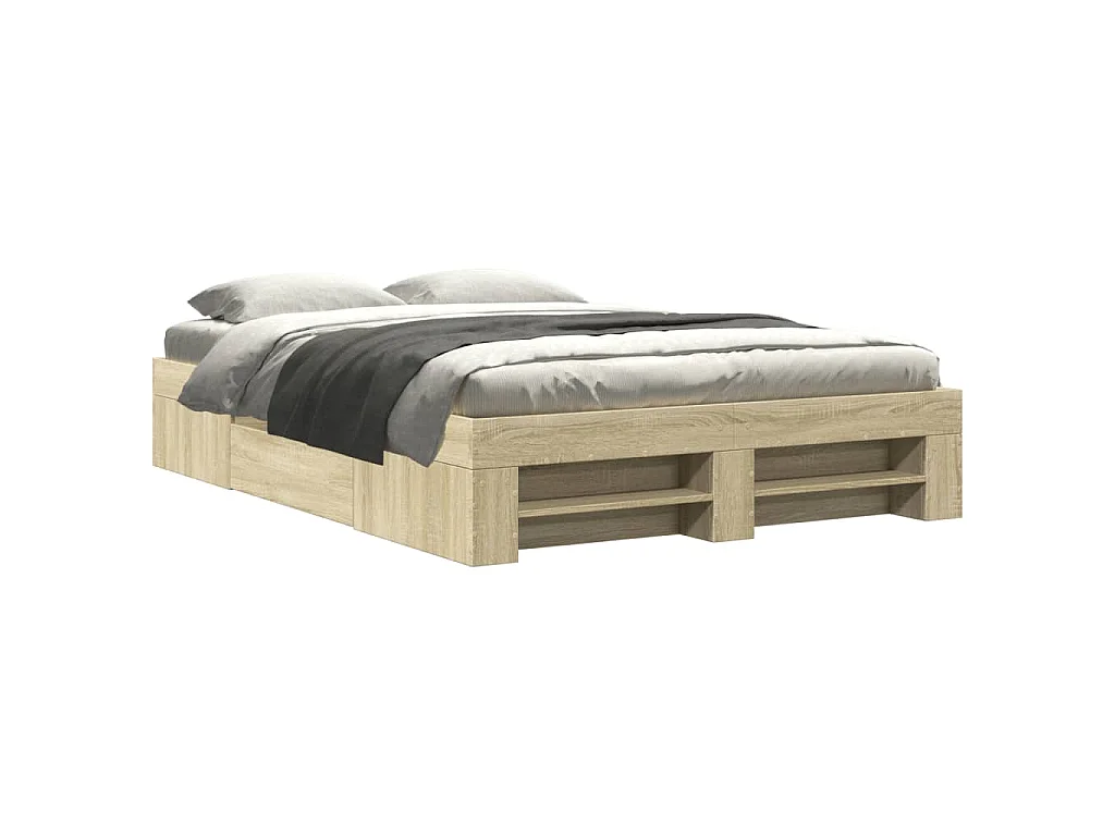 Cadre de lit sans matelas chêne sonoma 120x190 cm