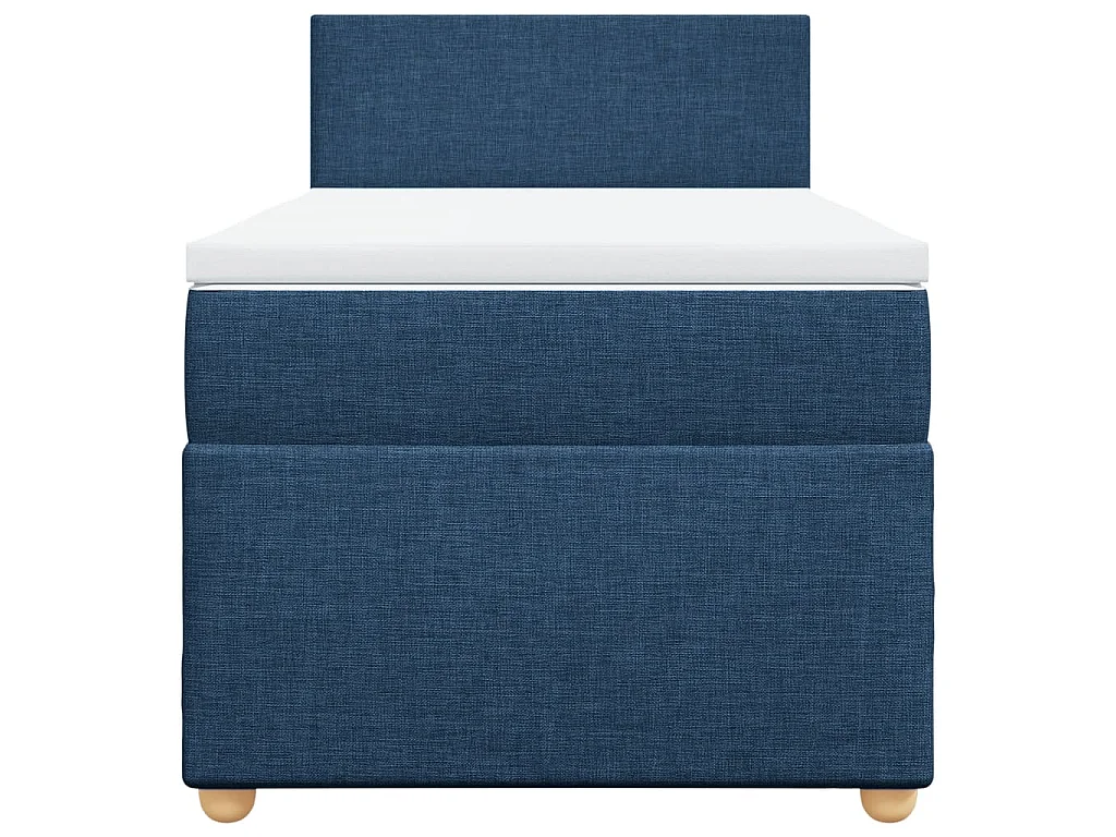 Boxspring met matras stof blauw 90x190 cm