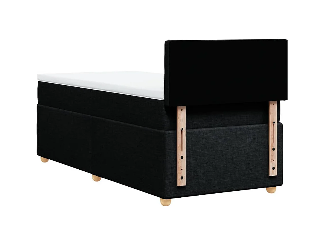 Boxspring met matras stof zwart 100x200 cm