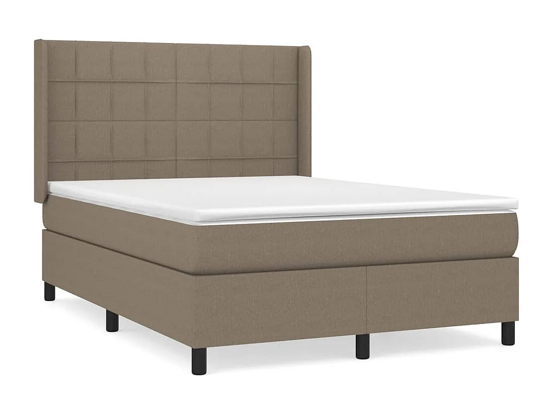 Boxspring met matras stof taupe 140x200 cm