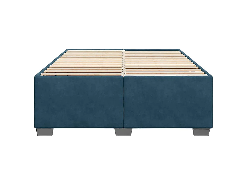Cadre de lit sans matelas bleu 140x200 cm velours