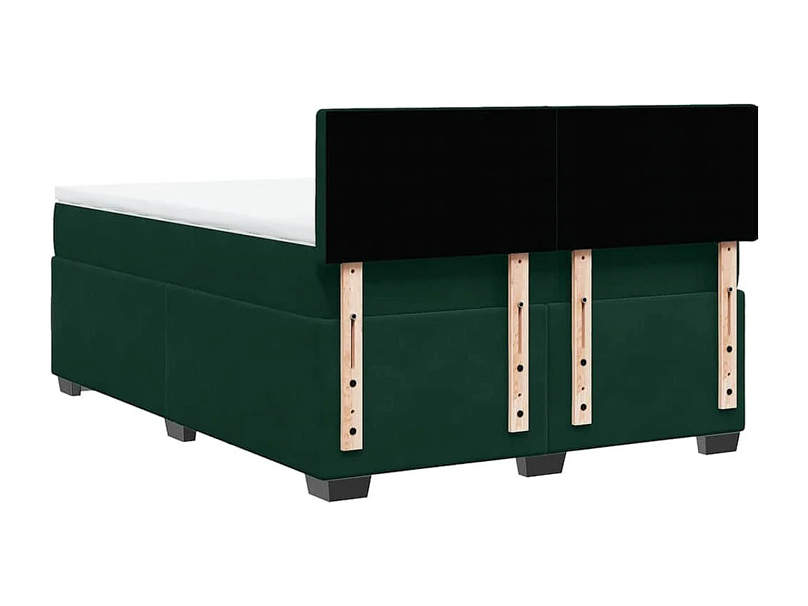 Boxspring met matras fluweel donkergroen 140x190 cm