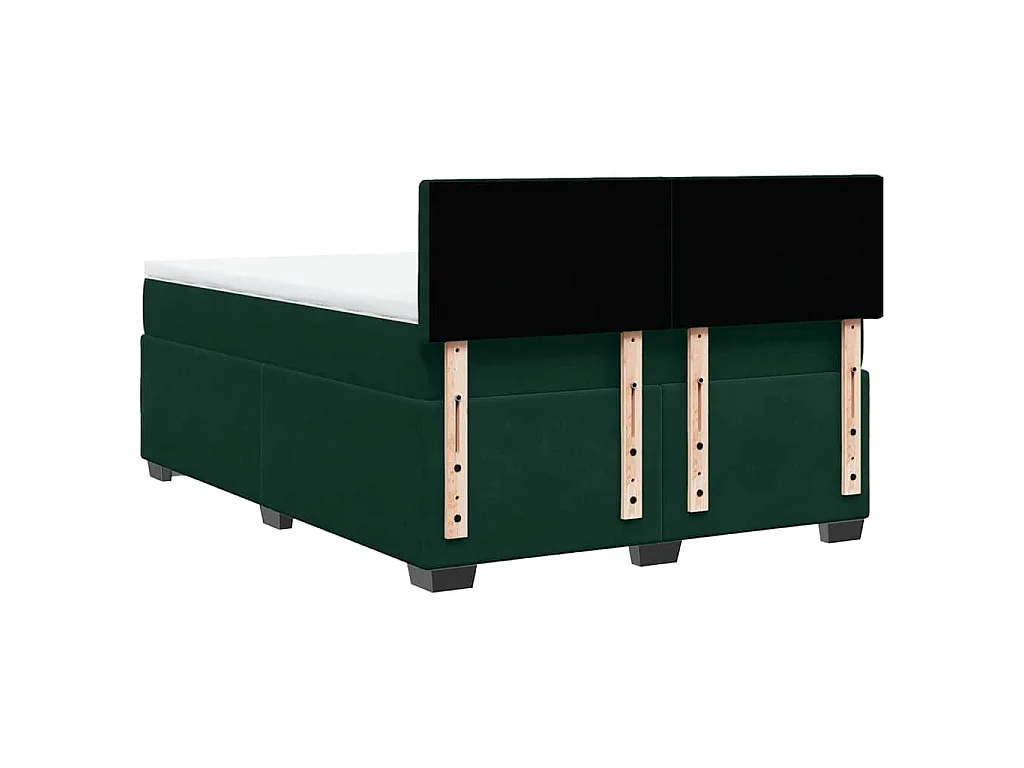 Sommier à lattes de lit et matelas Vert foncé 140x190cm Velours