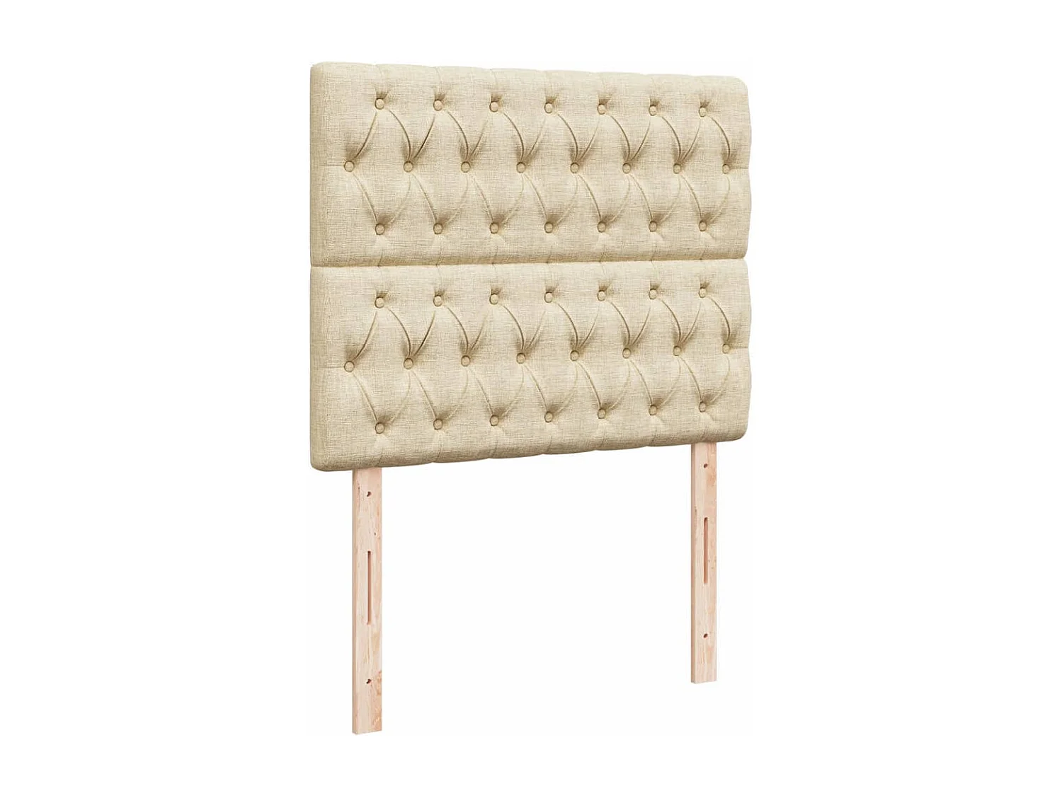 Cama box spring con colchón tela color crema 120x190 cm