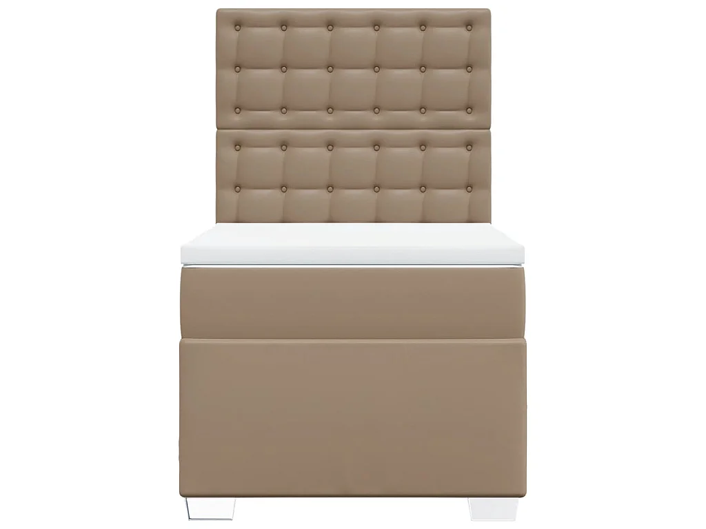 Cama com molas/colchão 80x200 cm couro artificial cappuccino
