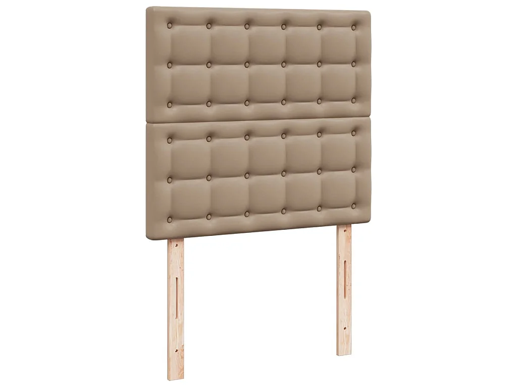 Cama com molas/colchão 80x200 cm couro artificial cappuccino