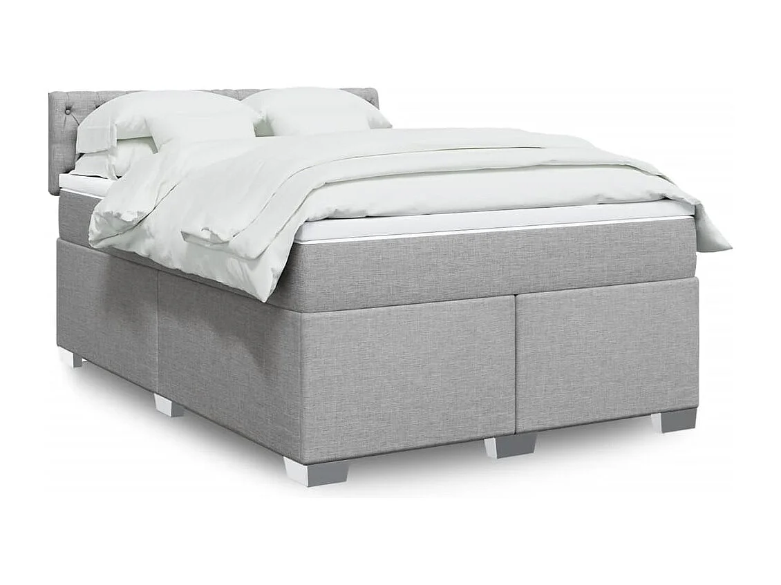 Sommier à lattes de lit avec matelas Gris clair 140x200cm Tissu