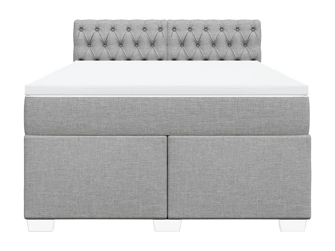 Sommier à lattes de lit avec matelas Gris clair 140x200cm Tissu