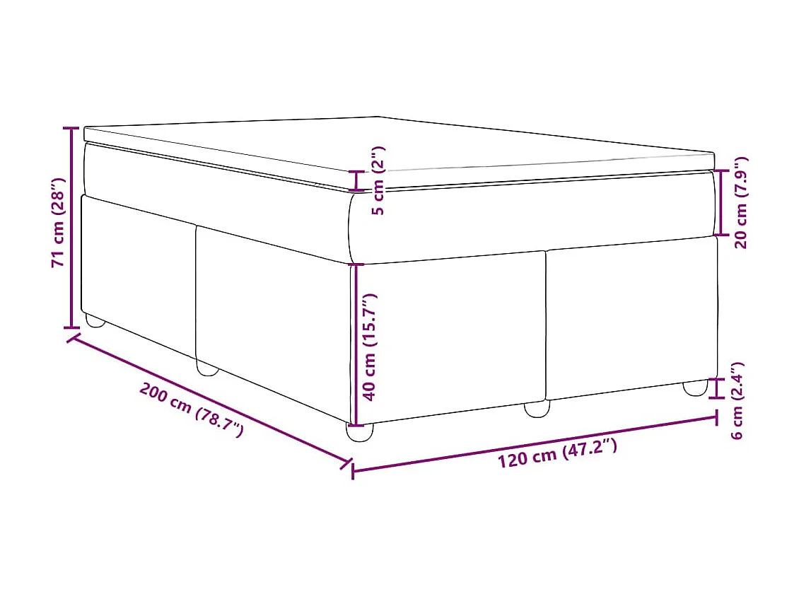 Boxspring met matras stof donkergrijs 120x200 cm