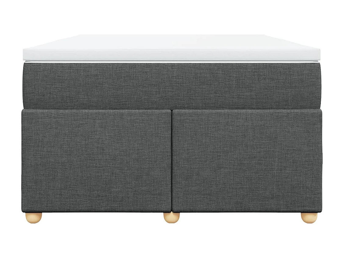 Boxspring met matras stof donkergrijs 120x200 cm