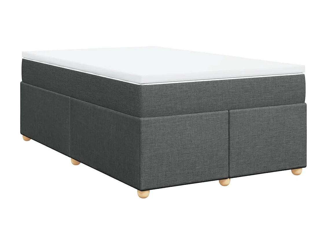 Cama com molas/colchão 120x200 cm tecido cinzento-escuro