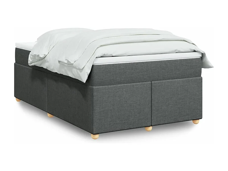 Sommier à lattes de lit avec matelas Gris foncé 120x200cm Tissu