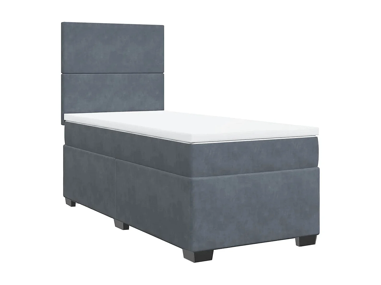 Boxspringbett mit Matratze Dunkelgrau 90x200 cm Samt