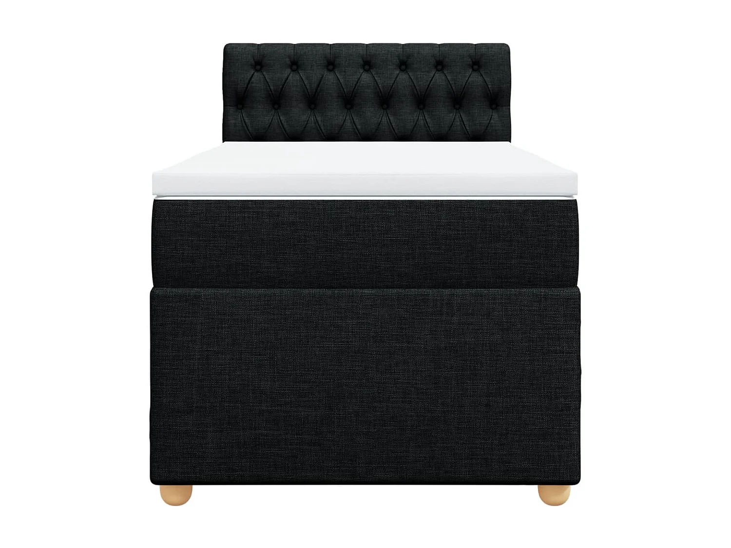 Giroletto a Molle con Materasso Nero 90x190 cm in Tessuto