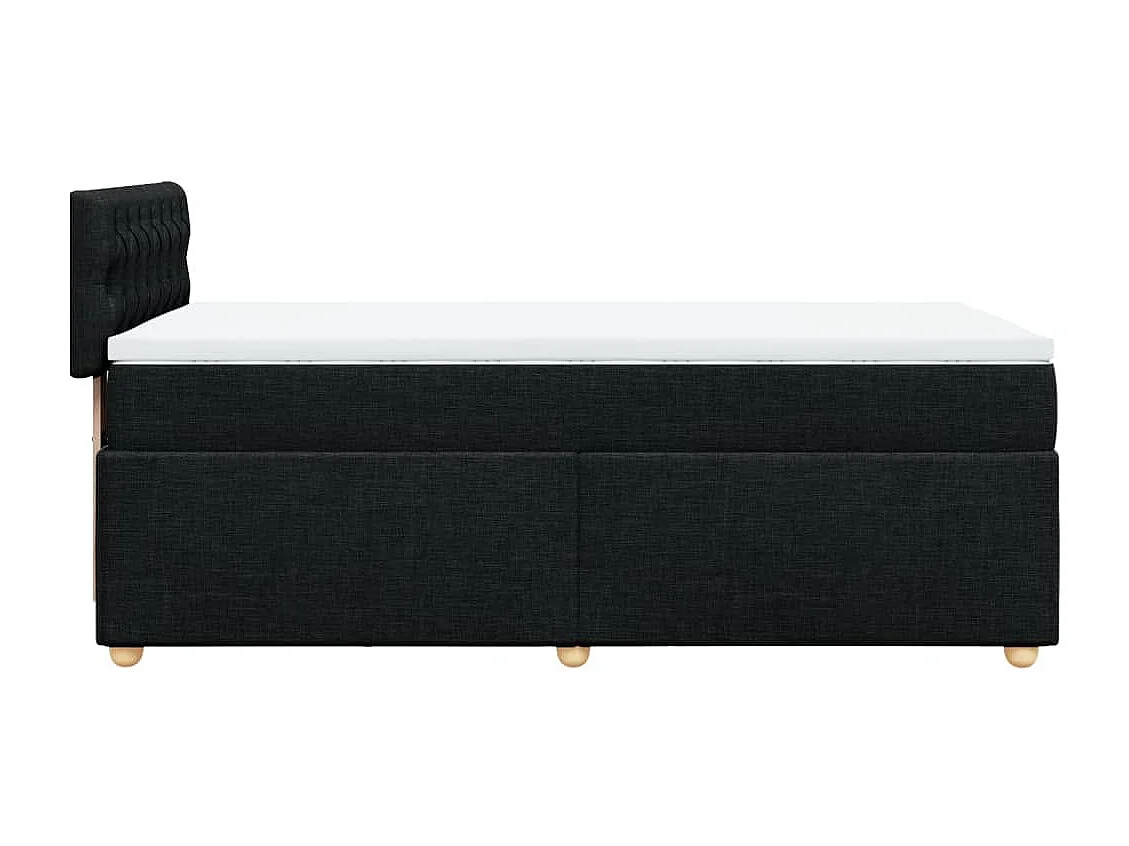 Giroletto a Molle con Materasso Nero 90x190 cm in Tessuto