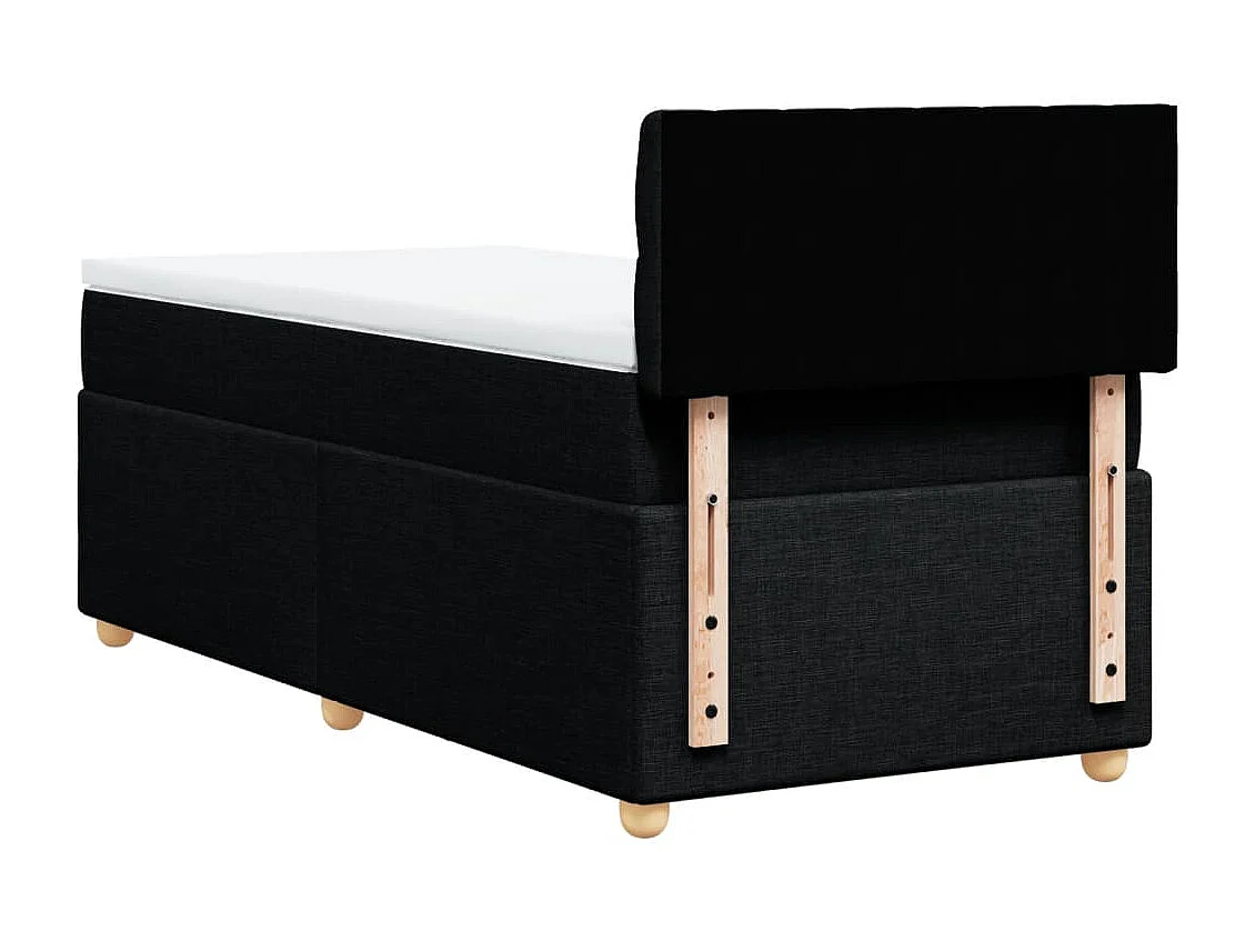 Giroletto a Molle con Materasso Nero 90x190 cm in Tessuto