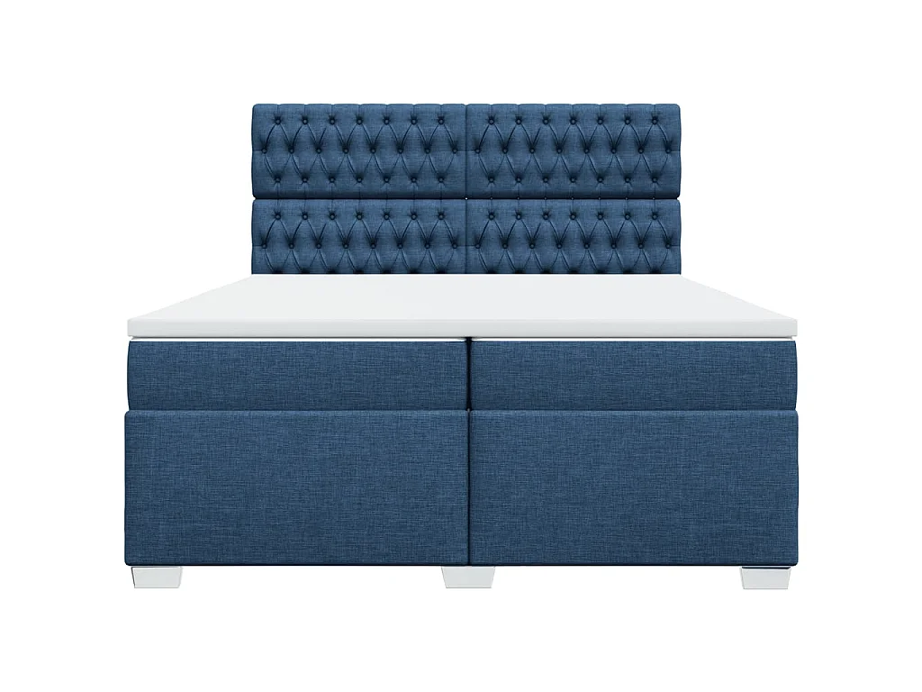Boxspringbett mit Matratze Blau 200x200 cm Stoff
