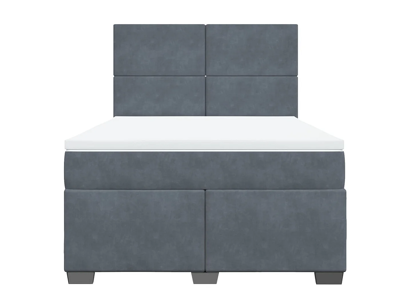 Boxspringbett mit Matratze Dunkelgrau 140x200 cm Samt