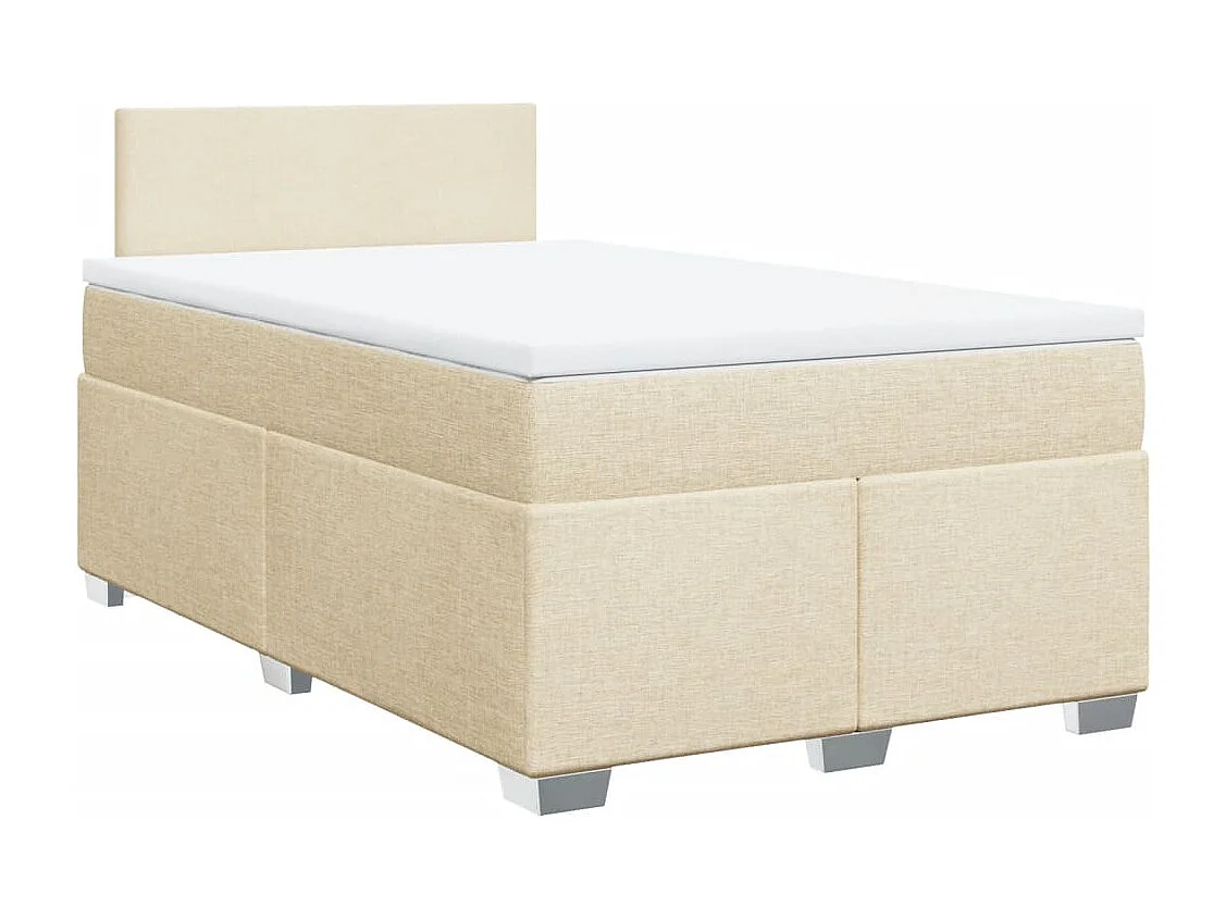 Sommier à lattes de lit avec matelas Crème 120x200 cm Tissu