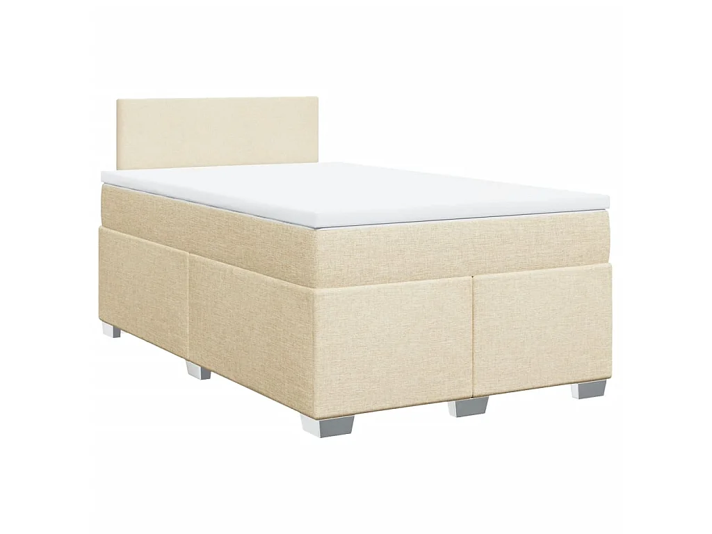 Boxspring met matras stof crèmekleurig 120x200 cm