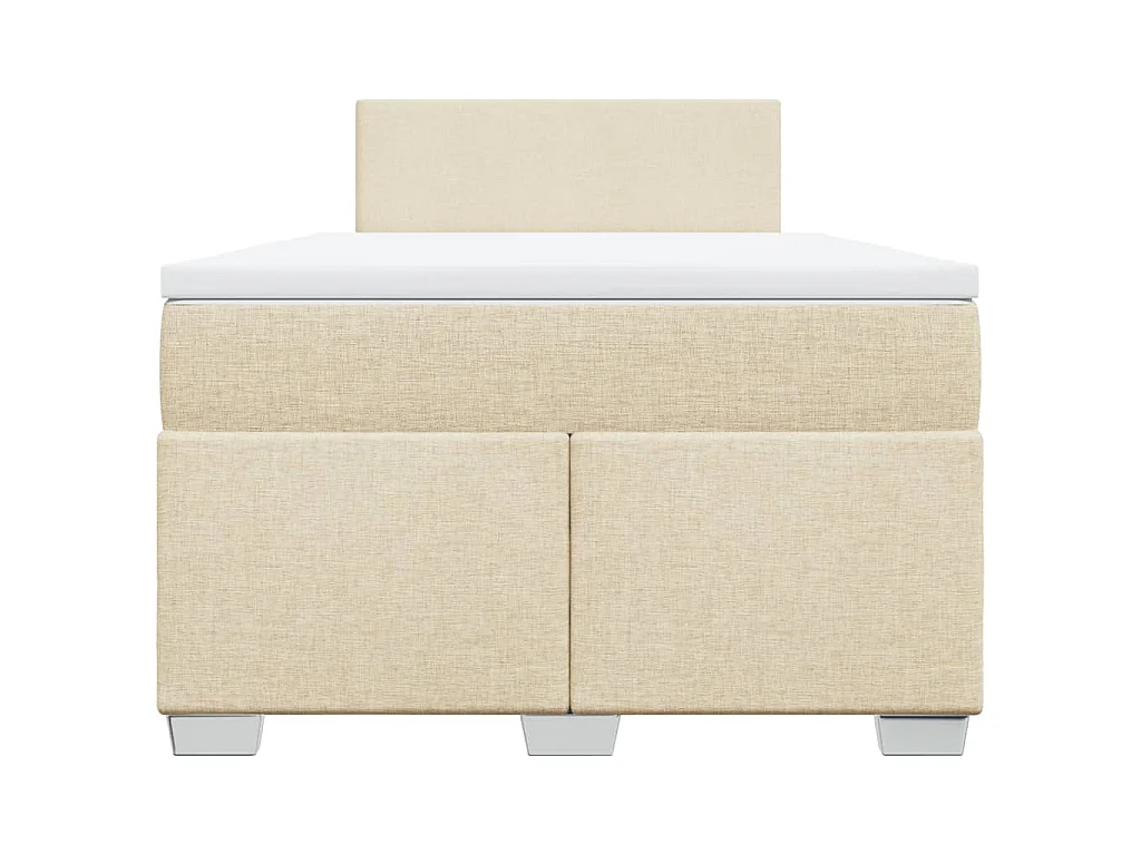 Boxspring met matras stof crèmekleurig 120x200 cm