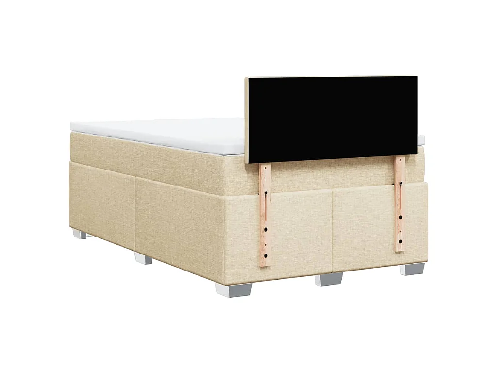 Boxspring met matras stof crèmekleurig 120x200 cm