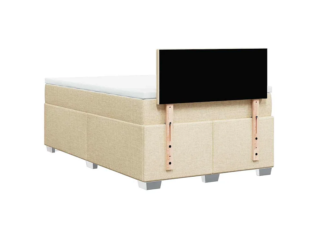Sommier à lattes de lit avec matelas Crème 120x200 cm Tissu