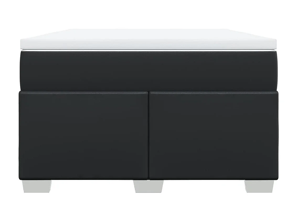 Giroletto a Molle con Materasso Nero 120x190 cm in Similpelle