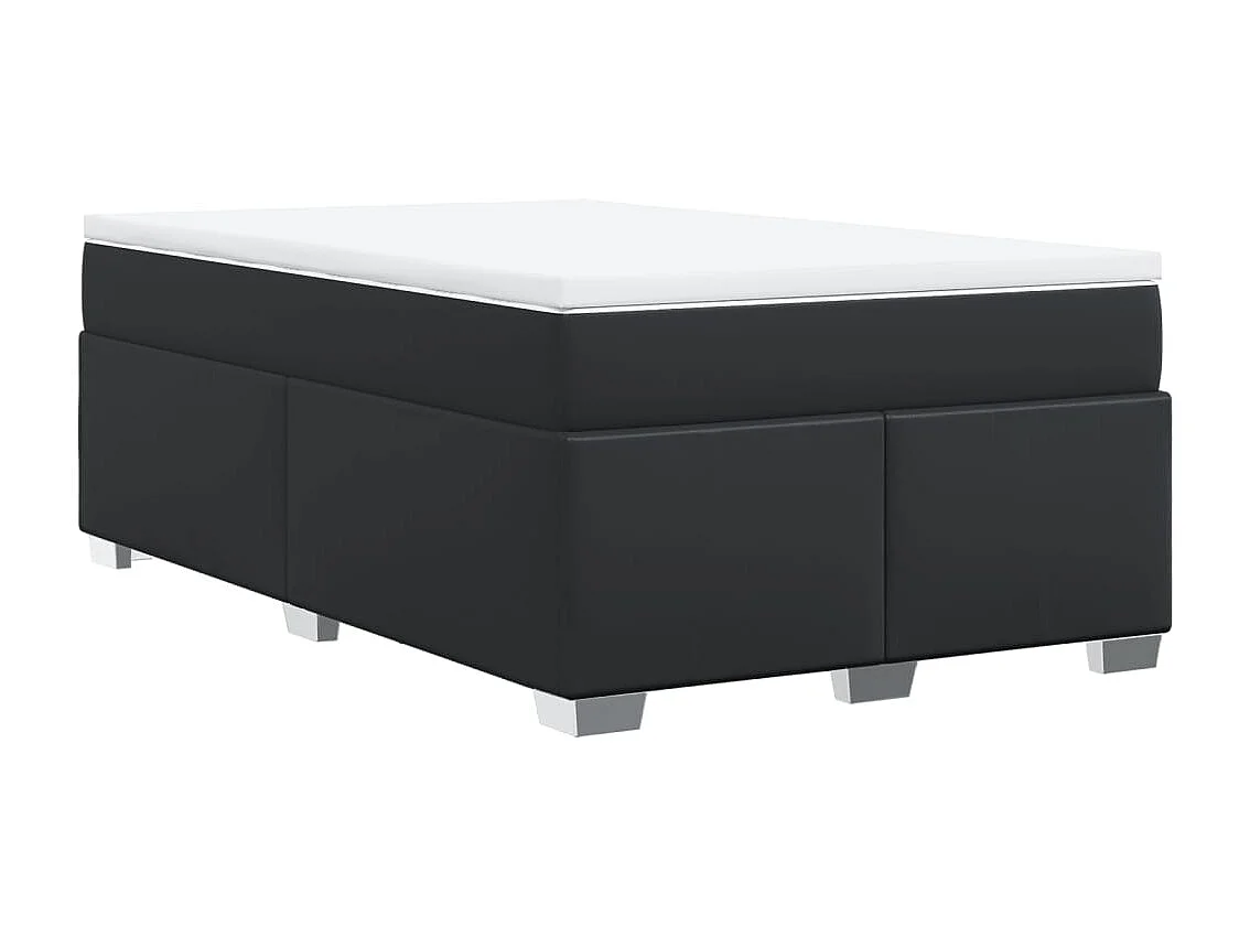 Giroletto a Molle con Materasso Nero 120x190 cm in Similpelle