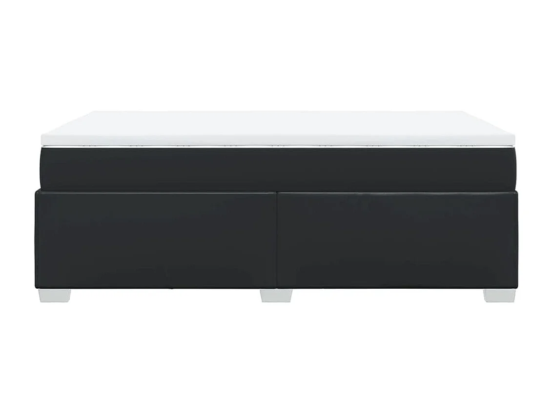 Boxspringbett mit Matratze Schwarz 120x190 cm Kunstleder