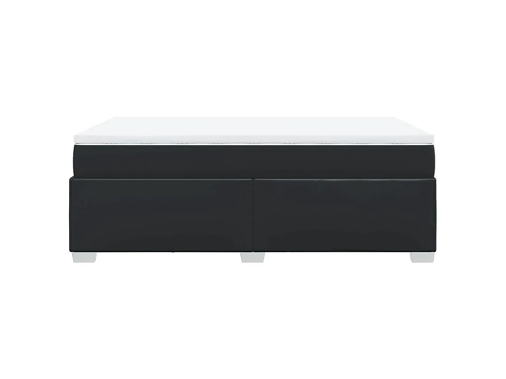 Boxspring met matras kunstleer zwart 120x190 cm
