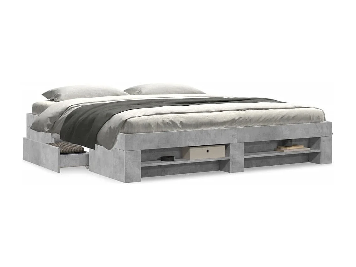 Bedframe zonder matras 180x200 cm spaanplaat betongrijs
