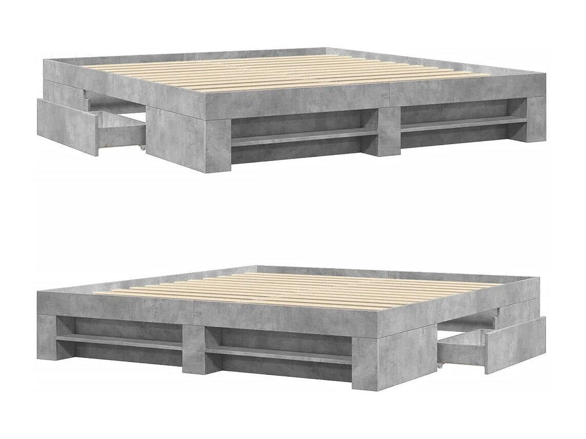 Bedframe zonder matras 180x200 cm spaanplaat betongrijs