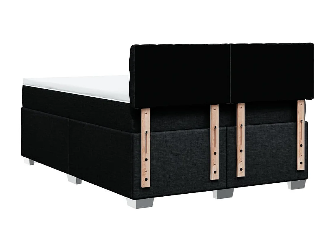 Sommier à lattes de lit avec matelas Noir 140x200 cm Tissu