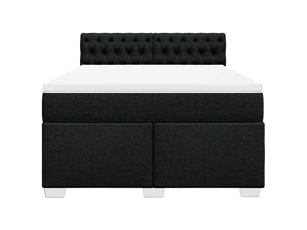 Boxspringbett mit Matratze Schwarz 140x200 cm Stoff