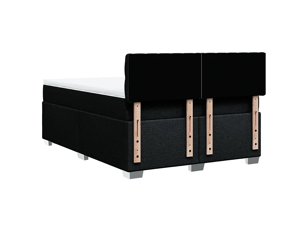 Boxspringbett mit Matratze Schwarz 140x200 cm Stoff