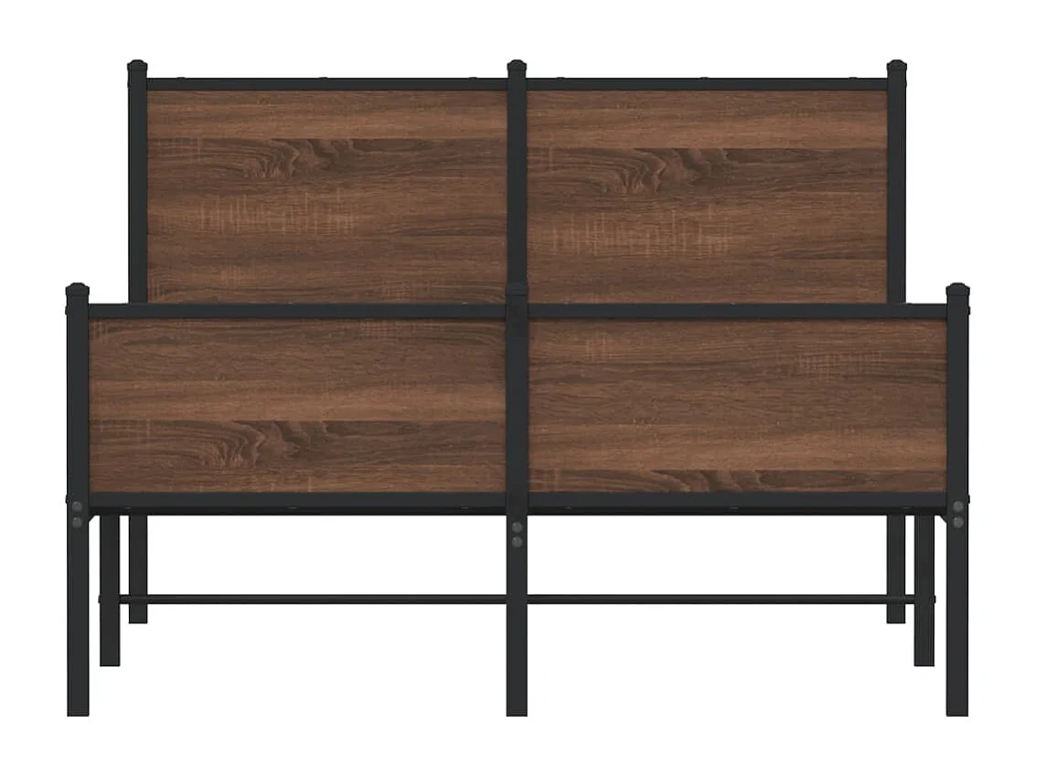 Metallbett ohne Matratze Eichen-Optik 120x190 cm