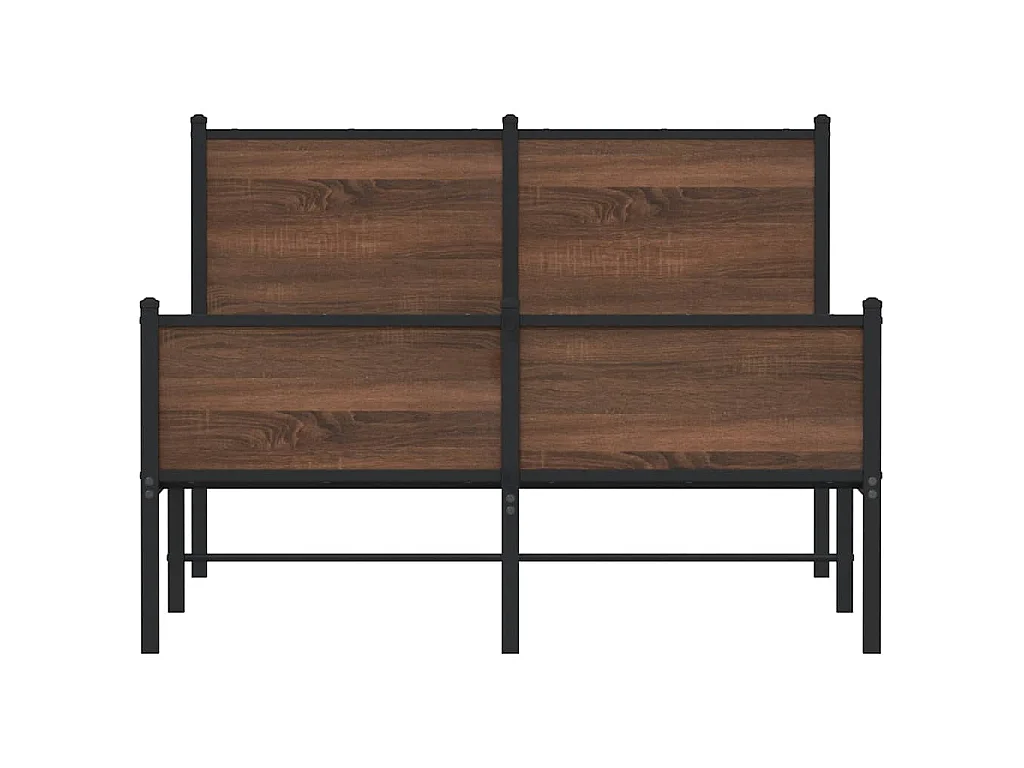 Bedframe zonder matras metaal bruin eikenkleurig 120x190 cm