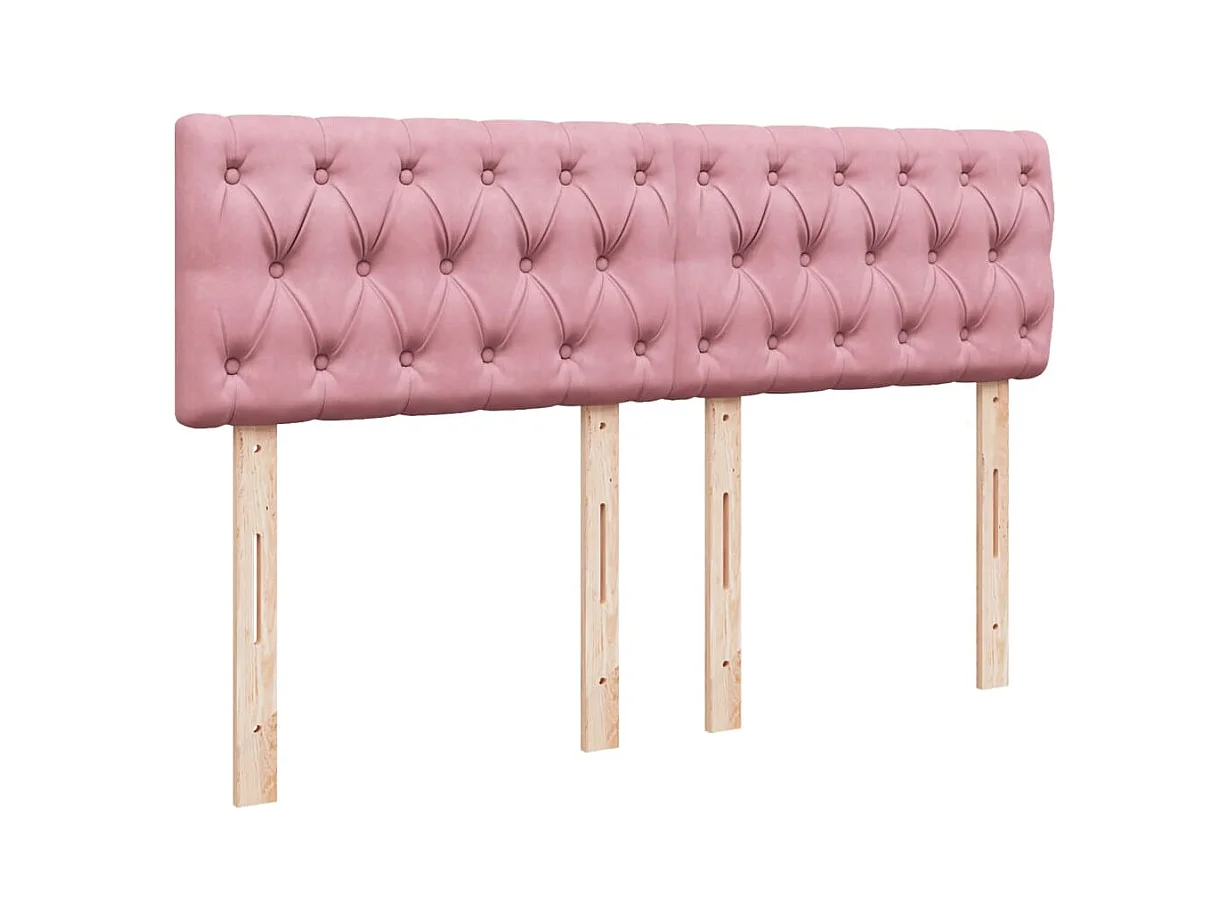 Boxspring met matras fluweel donkerroze 140x200 cm