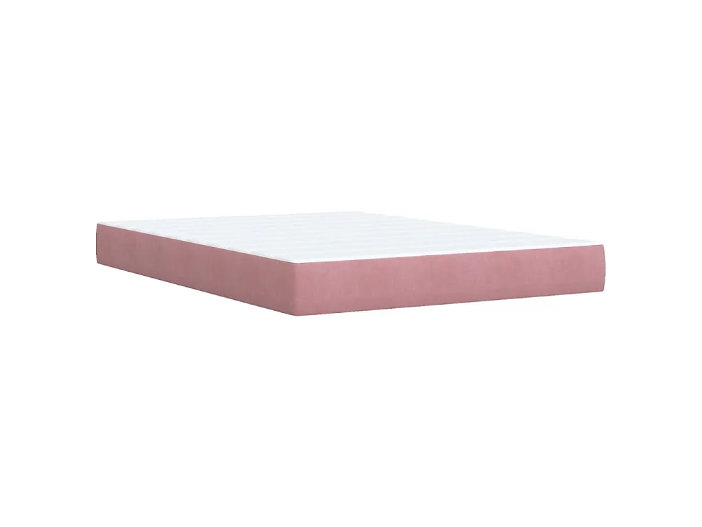 Boxspringbett mit Matratze Dunkelrosa 140x200 cm Samt