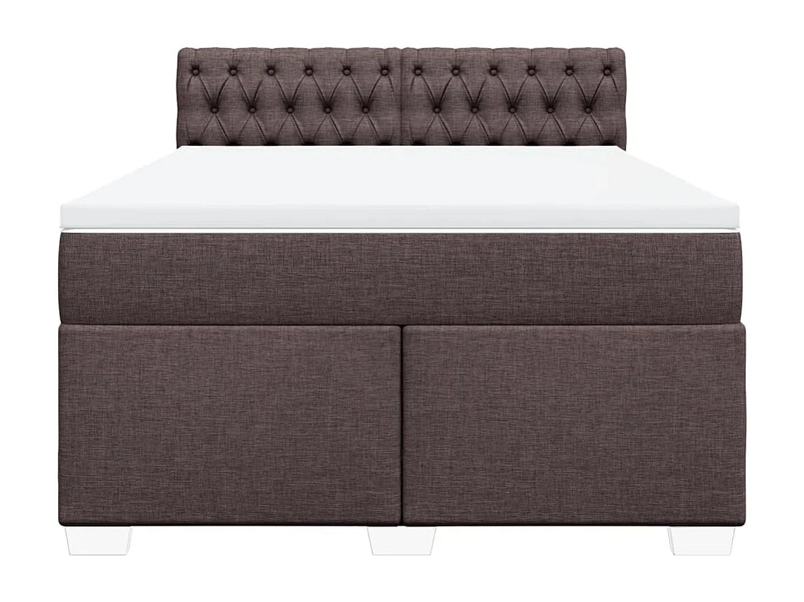 Sommier à lattes de lit avec matelas Marron foncé 160x200 cm