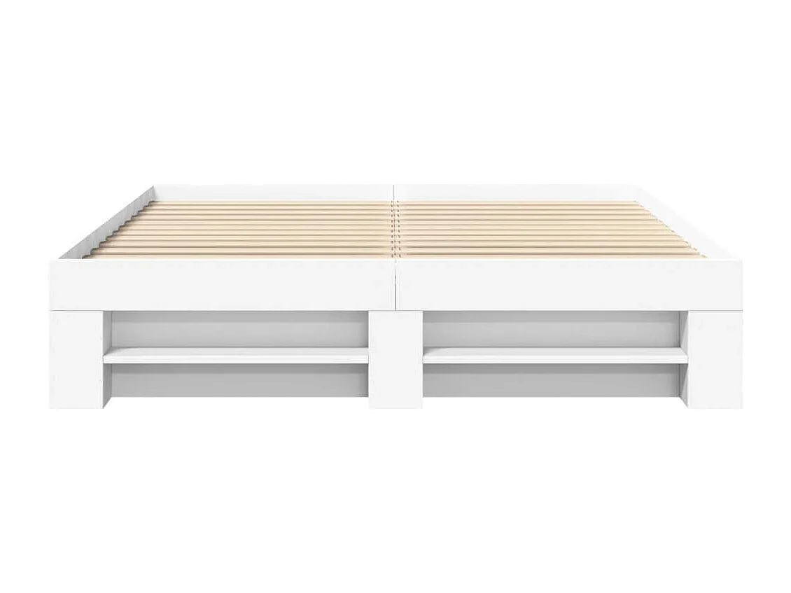 Cadre de lit sans matelas blanc 160x200 cm bois d'ingénierie