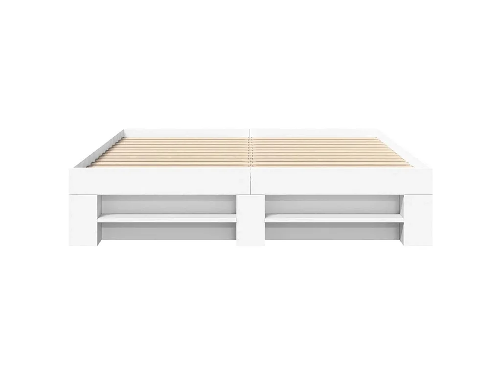 Cadre de lit sans matelas blanc 160x200 cm bois d'ingénierie
