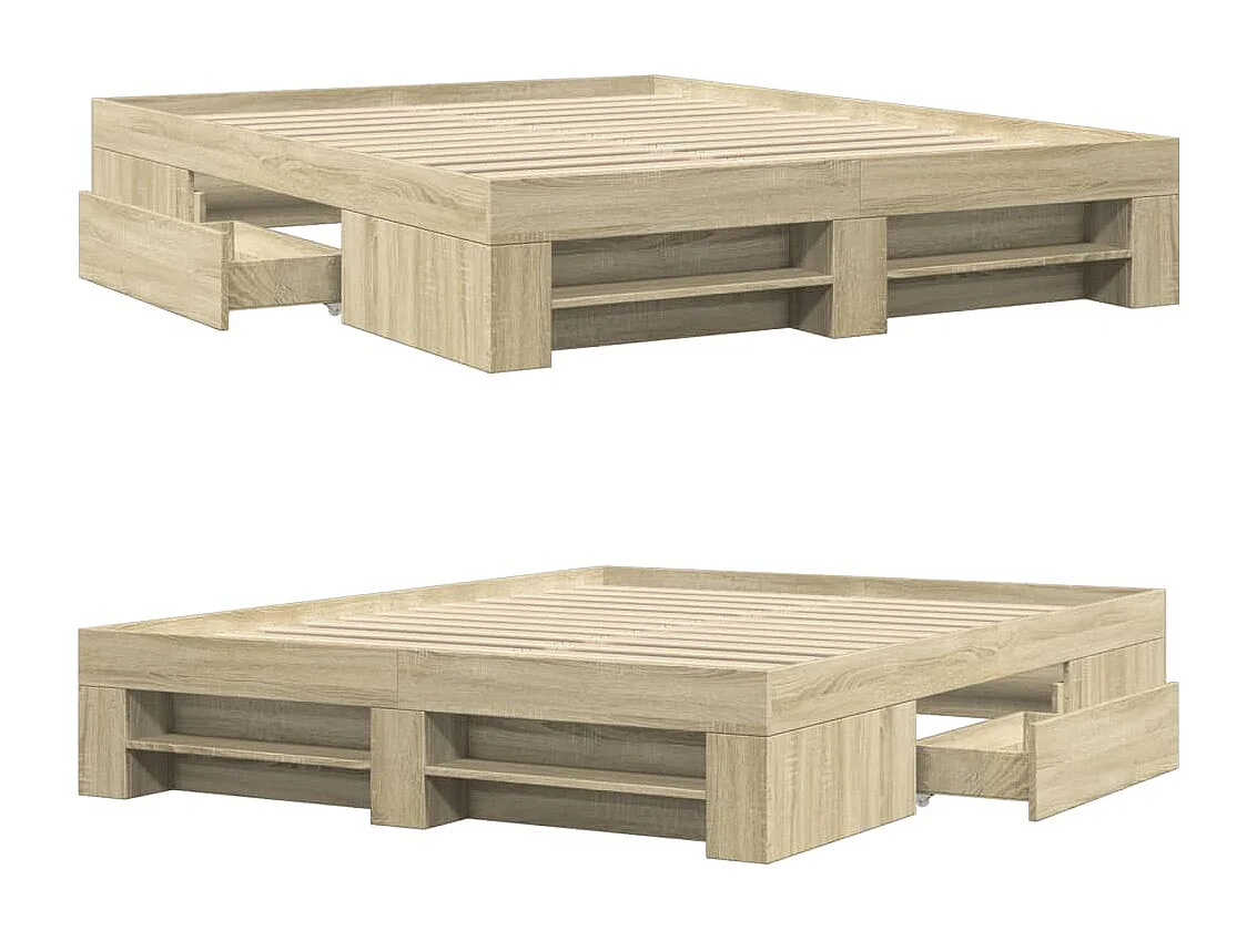 Bettgestell ohne Matratze Sonoma-Eiche 150x200 cm Holzwerkstoff